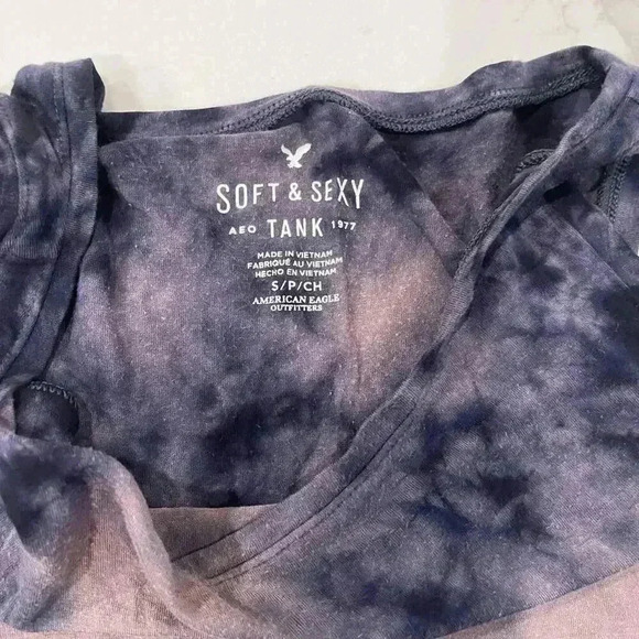 American Eagle Outfitters Soft & Sexy Bleached Tie Dye Tank Top Women’s Small - Picture 3 of 4